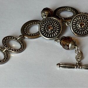 Premier Designs Silver and Brown Bracelet